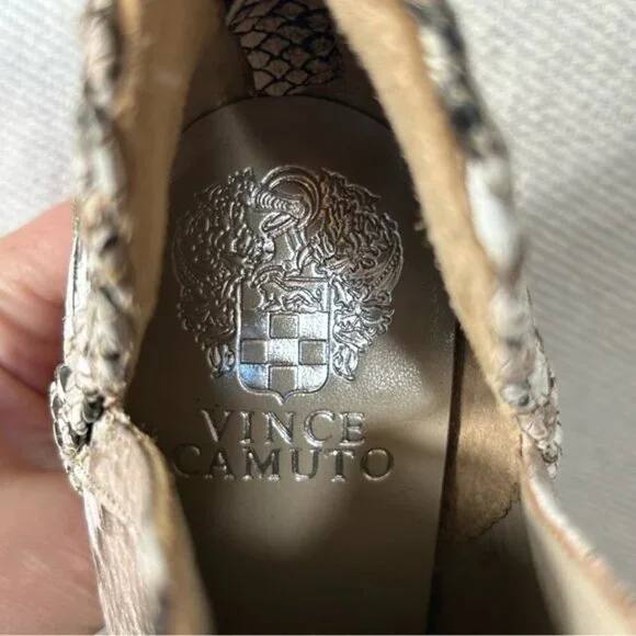 Vince Camuto NEW Snake Print Delsimba Heel Booties-Size 5